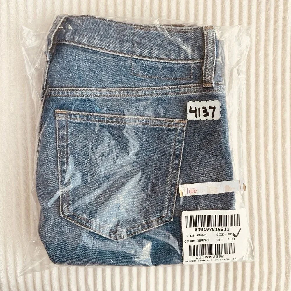 J.Crew Womens Hipped Straight Jean 27 High Rise Stretch Denim Classic NWT $158 - Picture 10 of 11